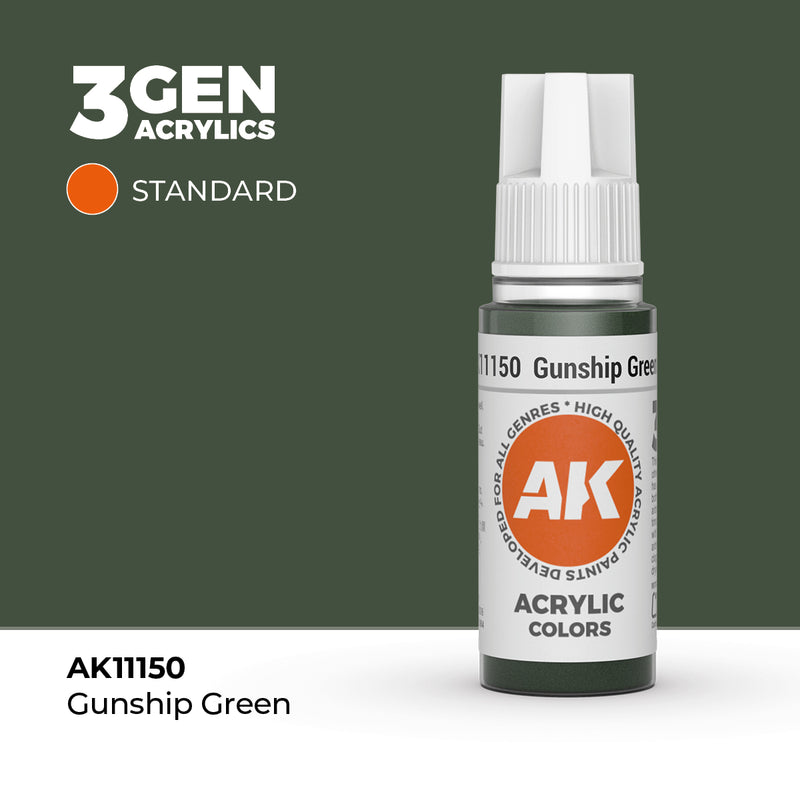 AK Interactive : Acrylique 3G Gunship Green 17 ml