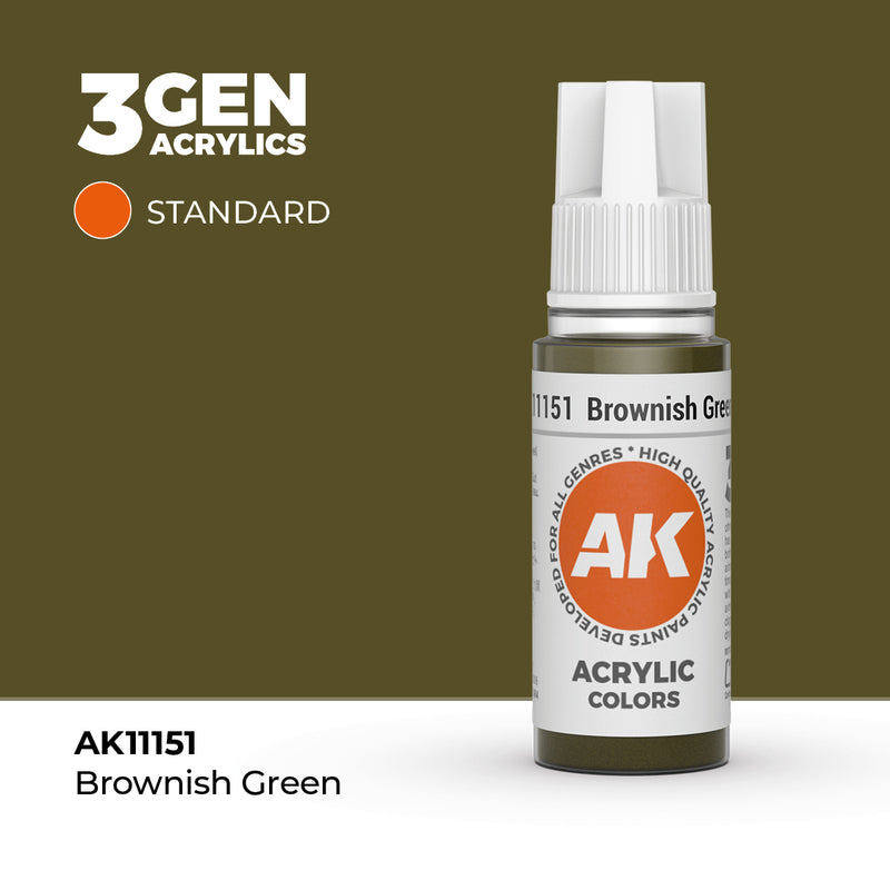 AK Interactive : Acrylique 3G Vert Brunâtre 17 ml