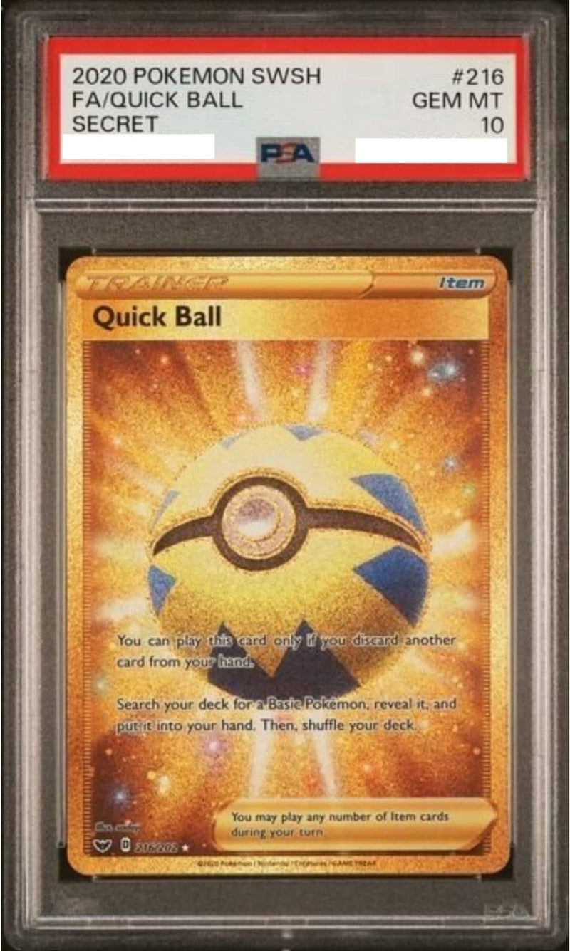 Quick Ball (216/202) [Sword & Shield: Base Set] (PSA 10 Graded Slab)