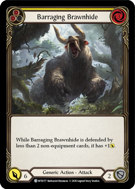 Barraging Brawnhide (Yellow) [Welcome to Rathe Unlimited] Unlimited Rainbow Foil