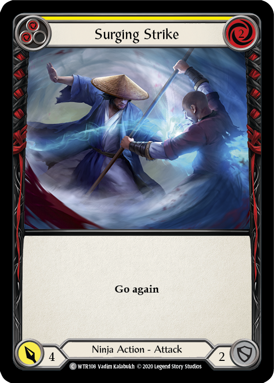 Surging Strike (Yellow) [Welcome to Rathe Unlimited] Unlimited Rainbow Foil
