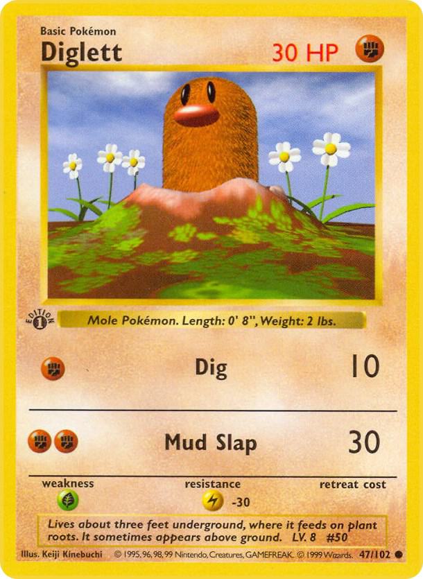Diglett (047/102) [Base Set Shadowless (1st Edition)]