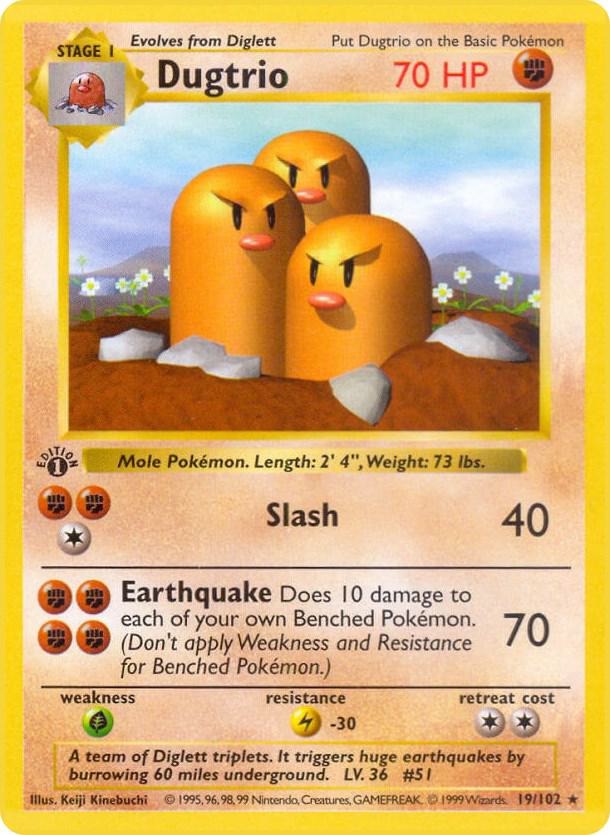 Dugtrio (019/102) [Base Set Shadowless (Unlimited)]
