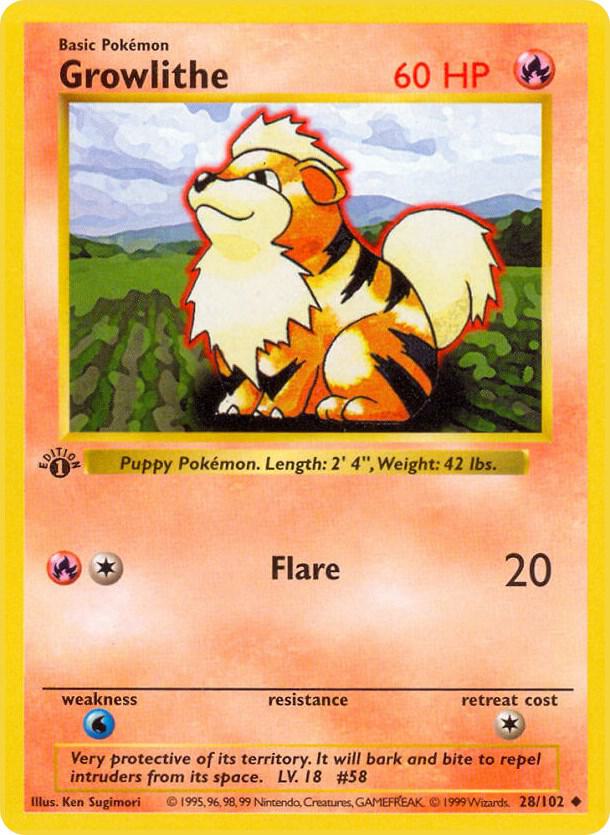 Growlithe (028/102) [Base Set Shadowless (1st Edition)]