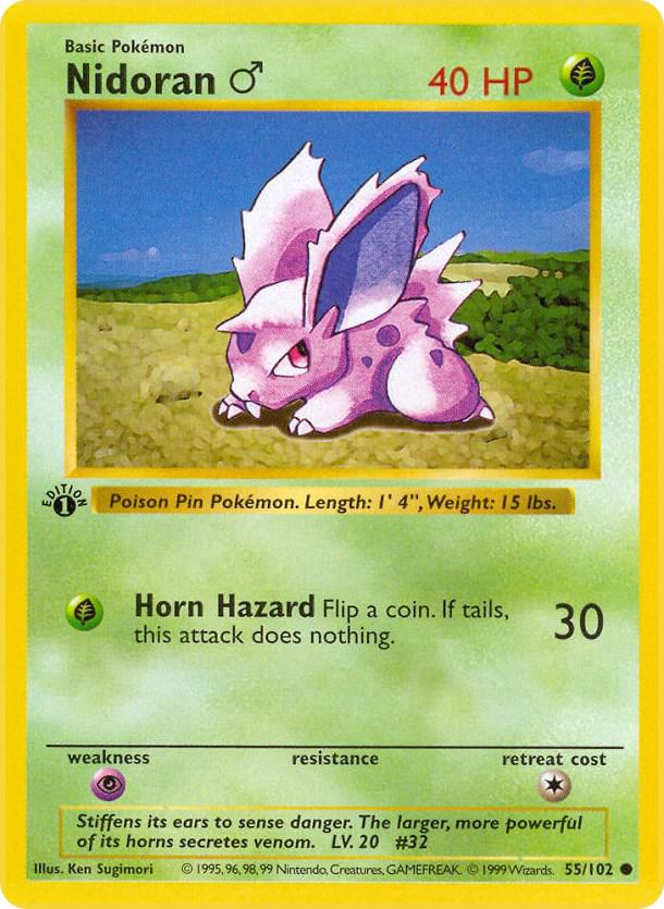 Nidoran M (055/102) [Base Set Shadowless (Unlimited)]