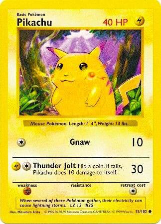Pikachu (Red Cheeks) (058/102) [Base Set Shadowless (1st Edition)]