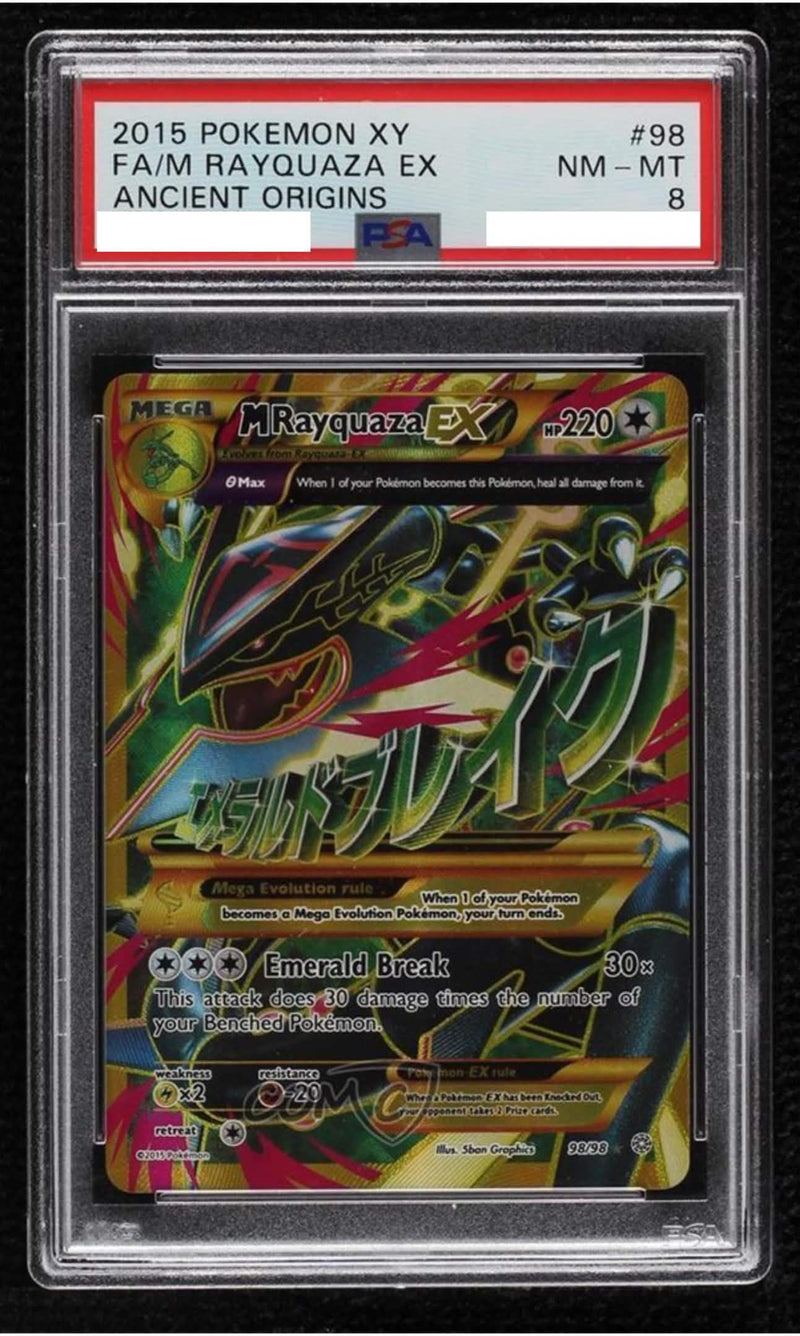M Rayquaza EX (98/98) [XY: Ancient Origins] (PSA 8 Graded Slab)