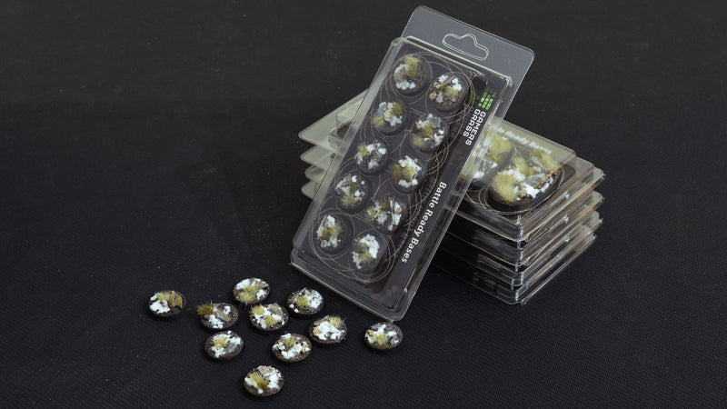 AK Interactive: Gamers Grass Battle Ready Bases - Winter - Round 25mm 10ct
