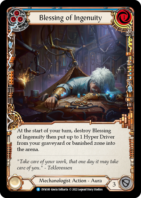 Blessing of Ingenuity (Blue) [Dynasty] Rainbow Foil