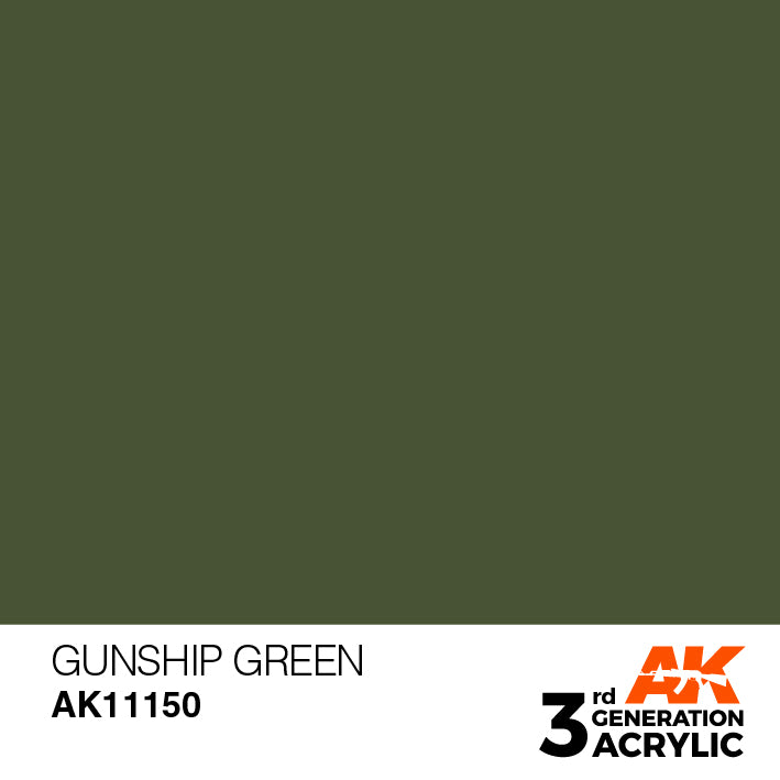 AK Interactive : Acrylique 3G Gunship Green 17 ml