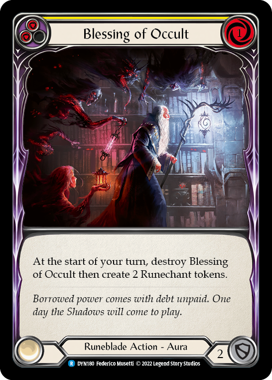Blessing of Occult (Yellow) [Dynasty] Rainbow Foil