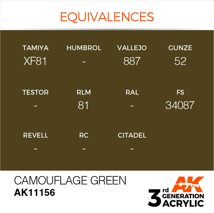 AK Interactive : Vert Camouflage Acrylique 3G 17 ml