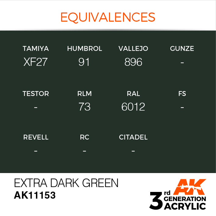 AK Interactive : Acrylique 3G Vert Extra-Foncé 17 ml