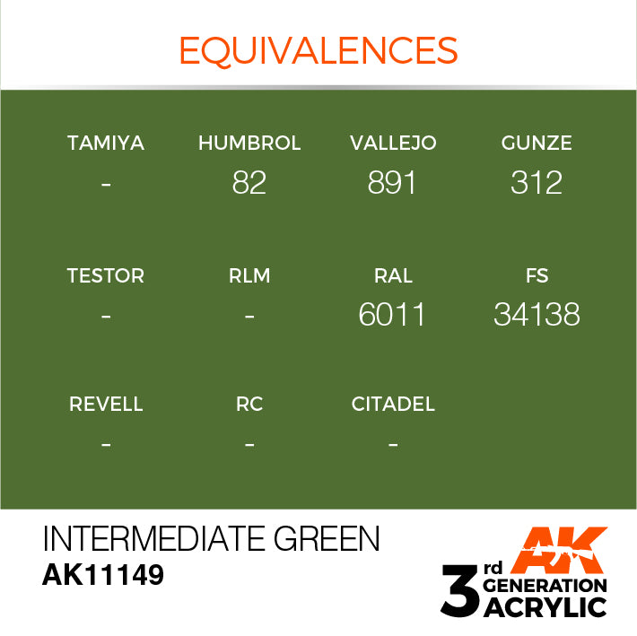 AK Interactive : Vert Intermédiaire Acrylique 3G 17 ml