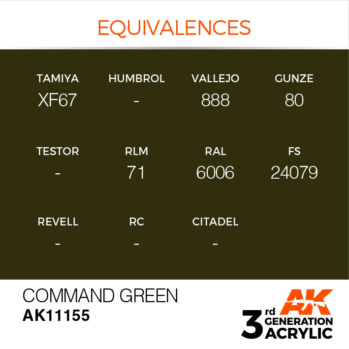 AK Interactive: 3G Acrylique Vert Commandement 17ml