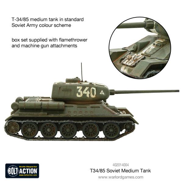 Bolt Action: Char d'Assaut Moyen T-34/85 (Anglais)