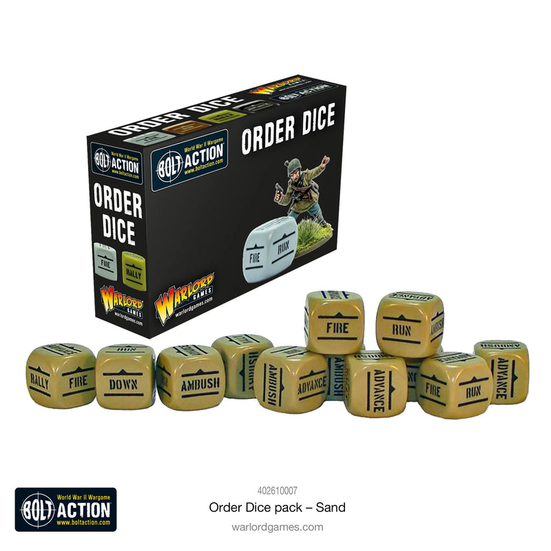 Bolt Action : Pack de Dés de Commandes - Sable