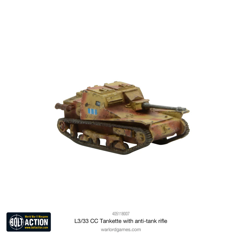 Bolt Action: L3/33 CC Tankette With Anti-Tank Rifle (Preorder)