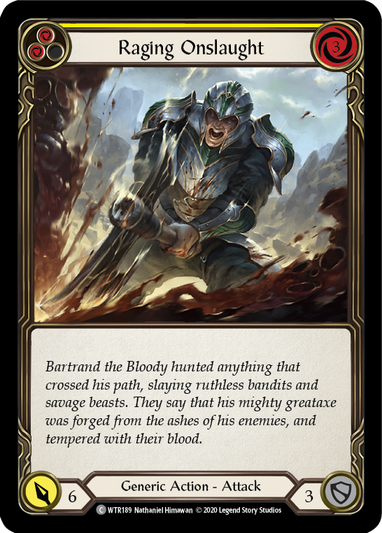 Raging Onslaught (Yellow) [Welcome to Rathe Unlimited] Unlimited Rainbow Foil