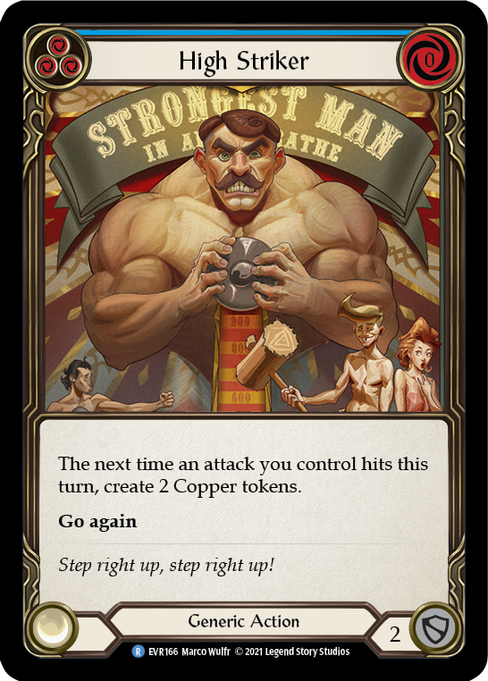High Striker (Blue) [Everfest] 1st Edition Rainbow Foil