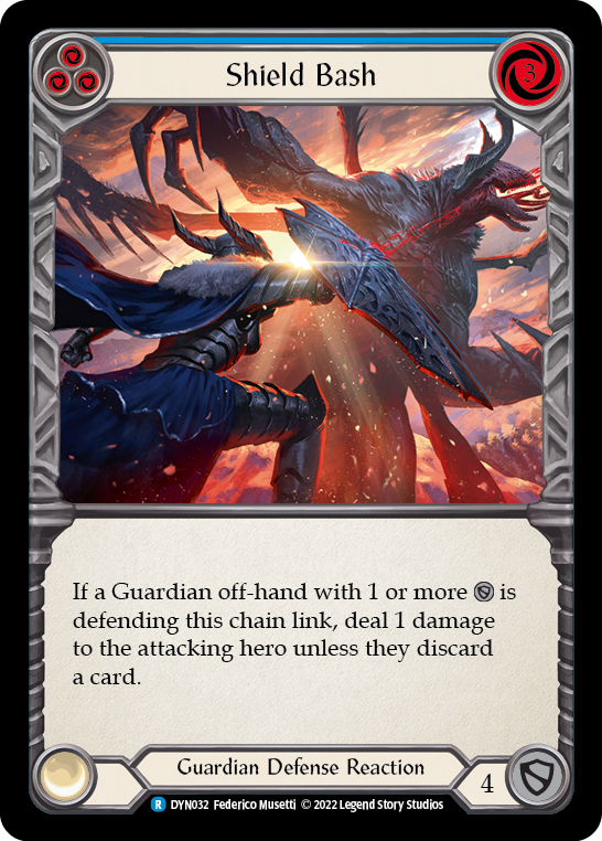 Shield Bash (Blue) [Dynasty] Rainbow Foil