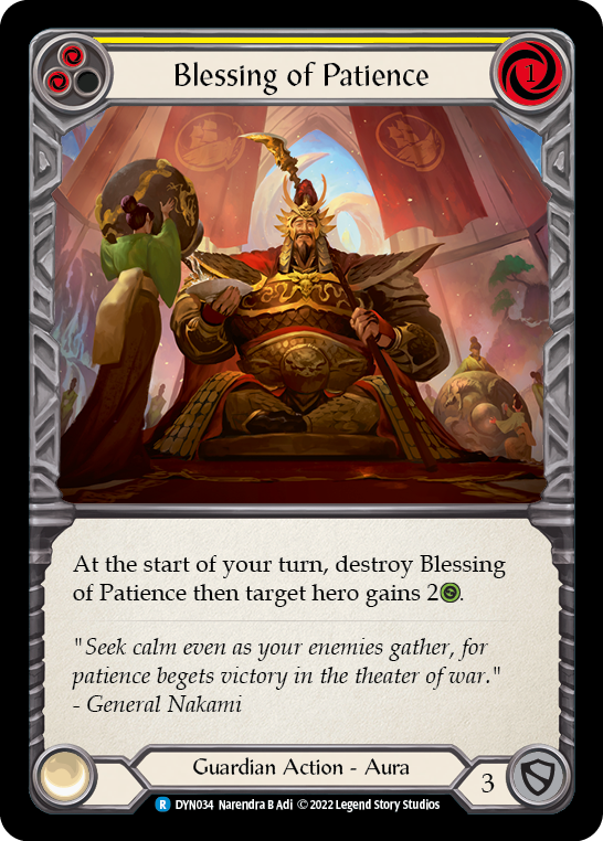 Blessing of Patience (Yellow) [Dynasty] Rainbow Foil
