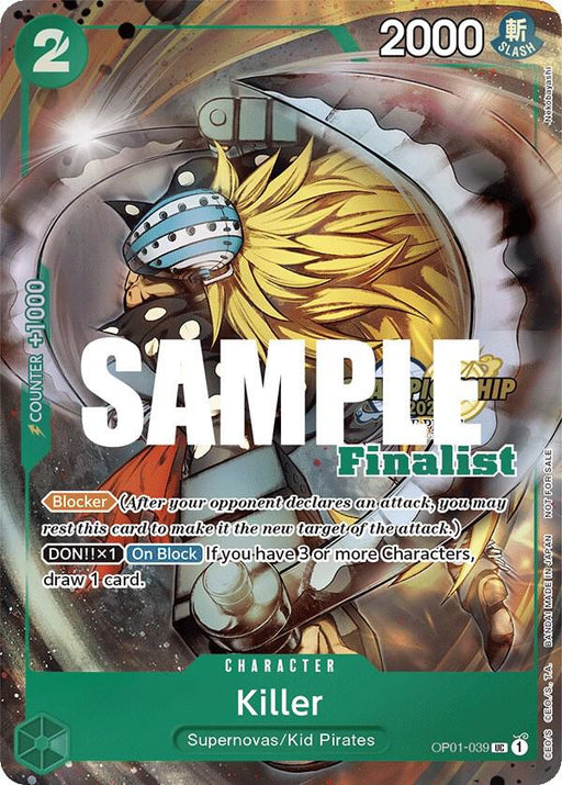 Killer (CS 2023 Top Players Pack) [Finalist] (OP01-039) [One Piece Promotion Cards]