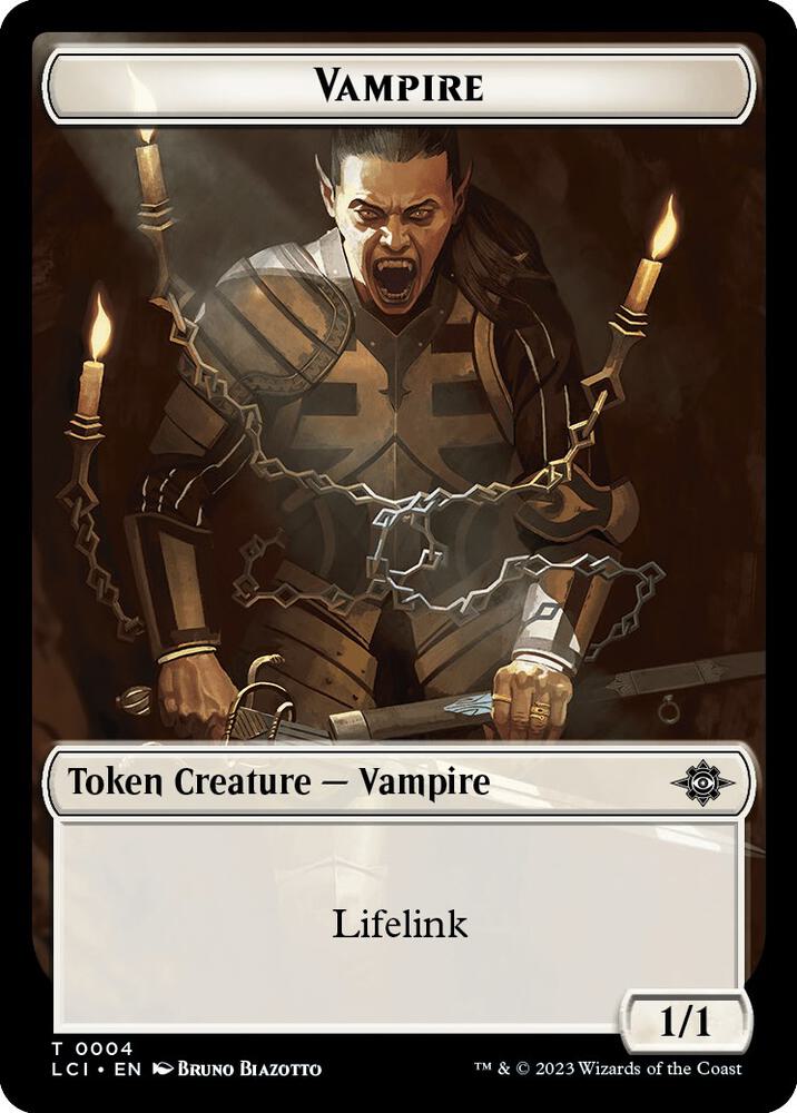 Vampire // Dinosaur (0009) Double-Sided Token (4 // 9) [The Lost Caverns of Ixalan]