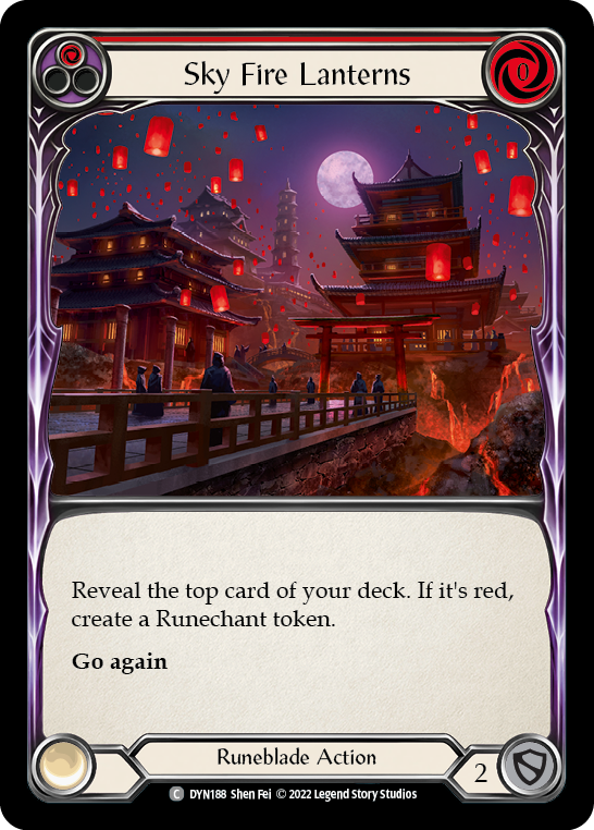 Sky Fire Lanterns (Red) [Dynasty] Rainbow Foil