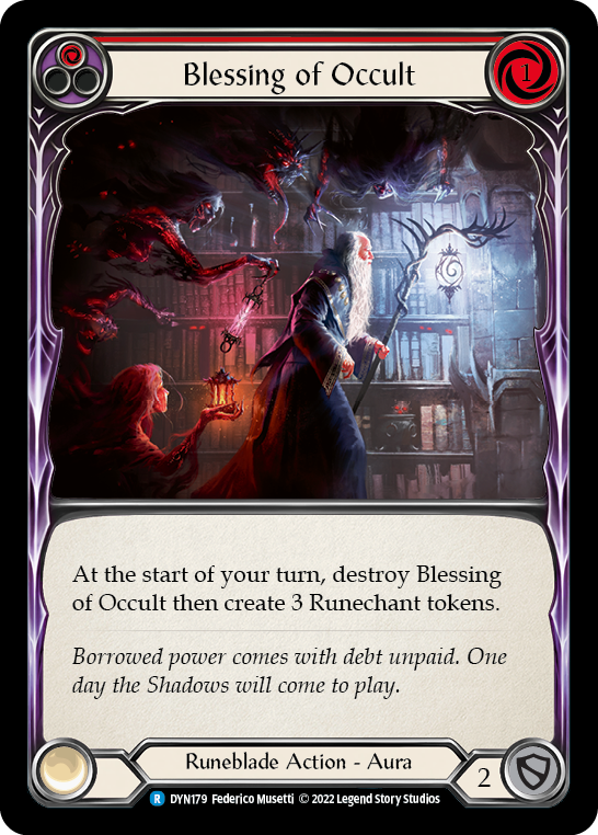 Blessing of Occult (Red) [Dynasty] Rainbow Foil