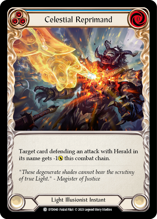 Celestial Reprimand (Blue) [Dusk Till Dawn] Rainbow Foil