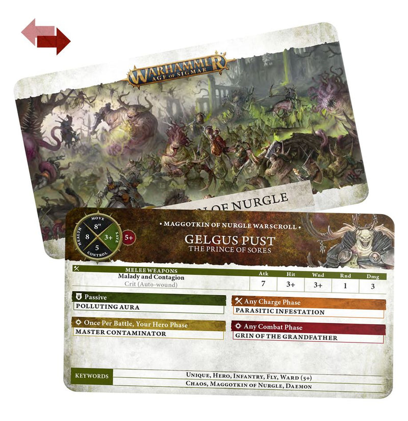 Warhammer : Age of Sigmar - Warscroll Cards: Maggotkin of Nurgle (Anglais)