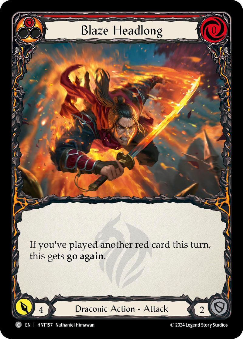 Blaze Headlong (Red) [The Hunted] Rainbow Foil
