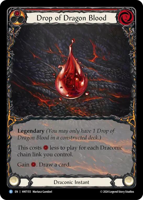 Drop of Dragon Blood (Red) (Extended Art) [The Hunted] Rainbow Foil