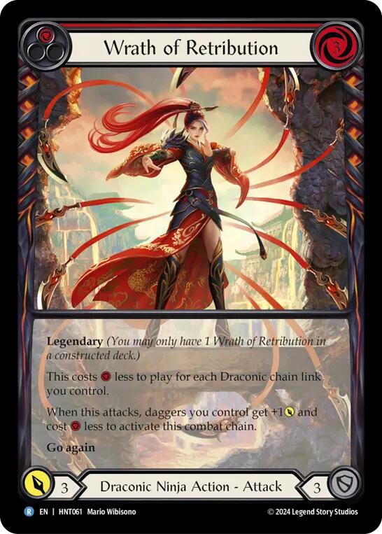 Wrath of Retribution (Red) (Extended Art) [The Hunted] Rainbow Foil