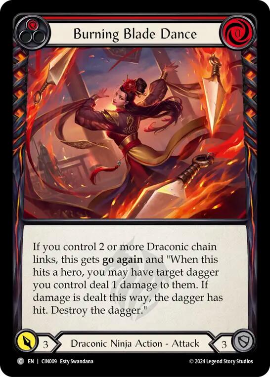 Burning Blade Dance (Red) [The Hunted] (Cindra Blitz Deck)