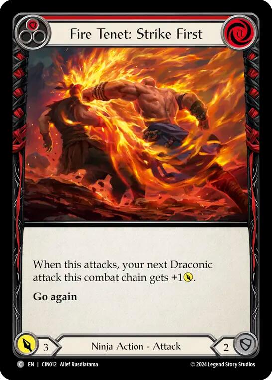Fire Tenet: Strike First (Red) [The Hunted] (Cindra Blitz Deck)