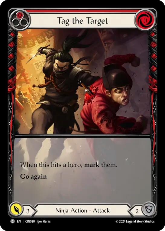Tag the Target (Red) (Extended Art) [The Hunted] (Cindra Blitz Deck)