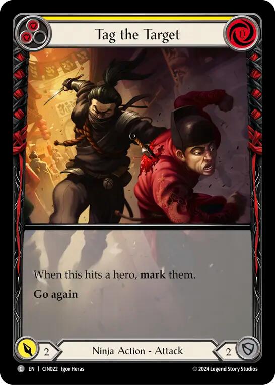 Tag the Target (Yellow) (Extended Art) [The Hunted] (Cindra Blitz Deck)
