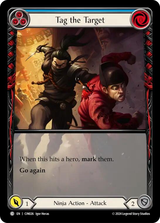 Tag the Target (Blue) (Extended Art) [The Hunted] (Cindra Blitz Deck)