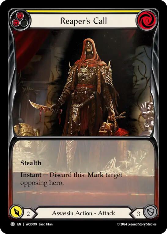 Reaper's Call (Yellow) (Extended Art) [The Hunted] (Arakni, Web of Deceit Blitz Deck)