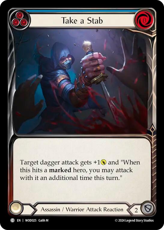 Take a Stab (Blue) [The Hunted] (Arakni, Web of Deceit Blitz Deck)