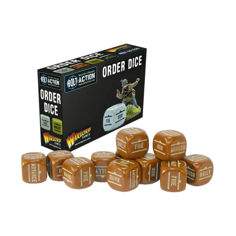 Bolt Action: Pack de Dés de Commandes - Marron