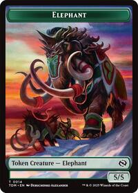 Elephant // Treasure  Double-Sided Token (14 // 16) [Tarkir: Dragonstorm]