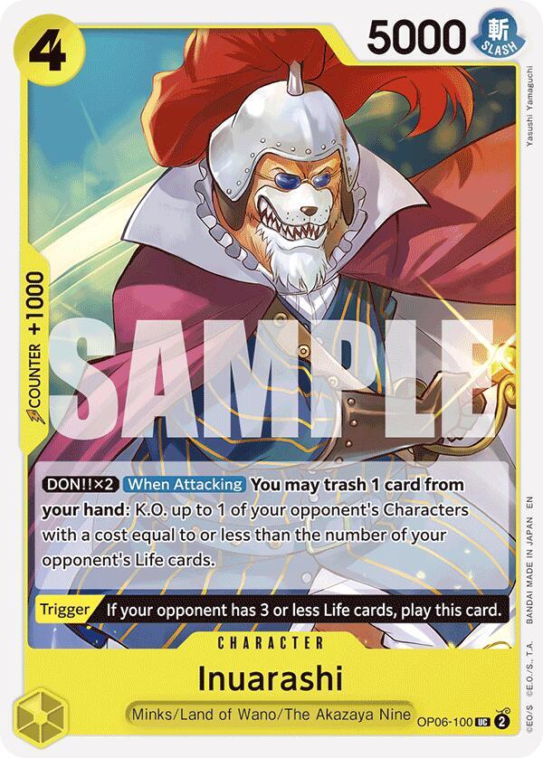 Inuarashi (Reprint) (OP06-100) [Starter Deck 28: GREEN/YELLOW Yamato]