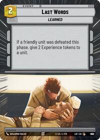 Last Words (Hyperspace Foil) (1003) [Legends of the Force]