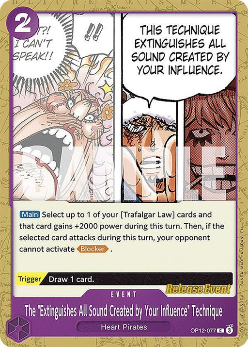 The "Extinguishes All Sound Created by Your Influence" Technique (OP12-077) [Legacy of the Master Release Event Cards]