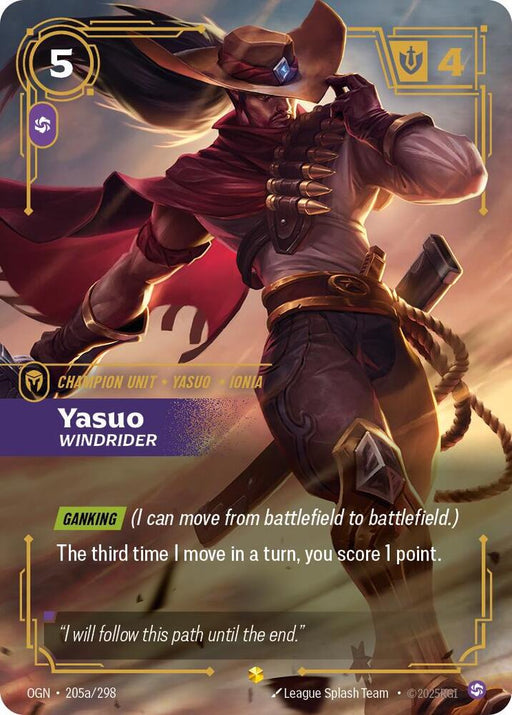 Yasuo - Windrider (Alternate Art) (205a/298) [Origins]