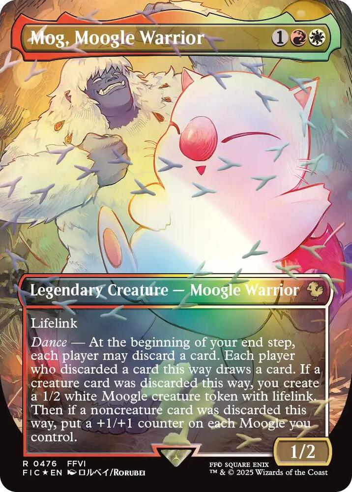 Mog, Moogle Warrior (Borderless) (Chocobo Track Foil) (476) [Final Fantasy Commander]