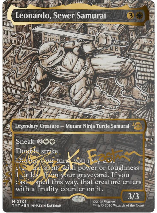 Leonardo, Sewer Samurai (Borderless) (Gold-Stamped Signature) (301) [Teenage Mutant Ninja Turtles]